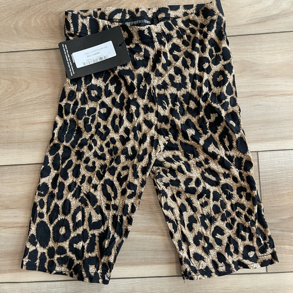 Brown leopard cycle short